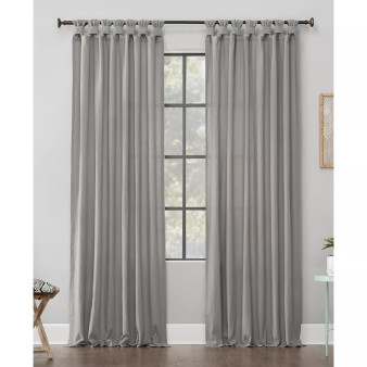 52" x 63" Washed Cotton Twist Tab Curtain