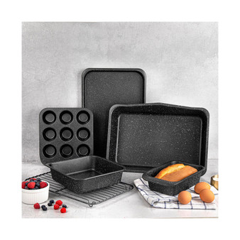 StackMasater 6-Piece Mineral and Diamond Infused Nonstick Space Saving Stackable Bakeware Set