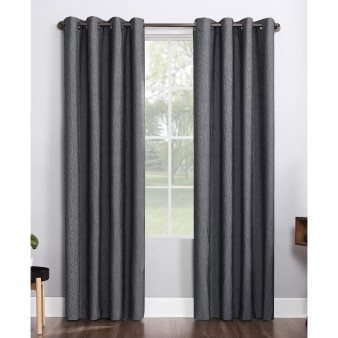 Noir 52" x 84" Textured Thermal Blackout Curtain Panel
