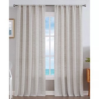 Caspian Light Filtering Textured Rod Pocket Window Curtain Panel Set, 54" x 96"