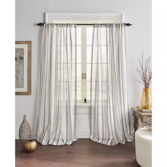 Hampton Stripe Sheer Window Curtain