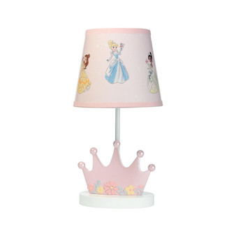 Disney Princesses Pink Crown Nursery Lamp with Shade & Bulb