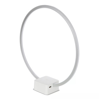 Circle LED Decor Table Desk and Nightstand Lamp with USB Port