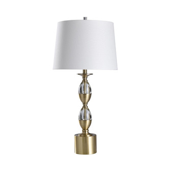 Matlock 32in Crystal Glass and Brass Metal Table Lamp