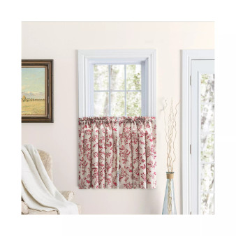 Waverly Gardens Rod Pocket Tier Curtain Pair 84"W x 24"L