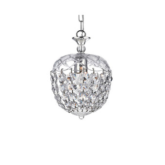 Silver 8" 1-Light Indoor Chandelier with Light Kit