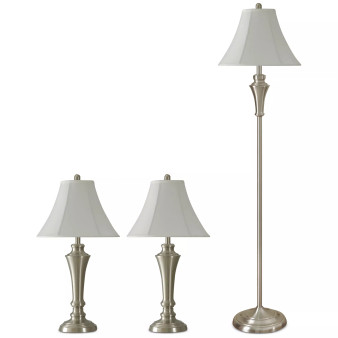 Kadian Set of 3: 2 Table Lamps and 1 Floor Lamp