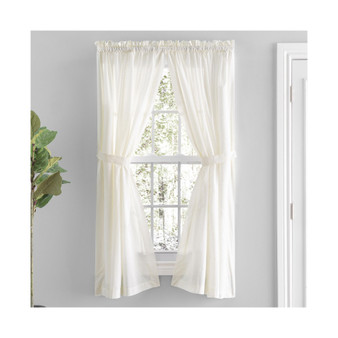 Simplicity Rod Pocket Tailored Curtain Panel Pair w/Tiebacks 80"W x 54"L