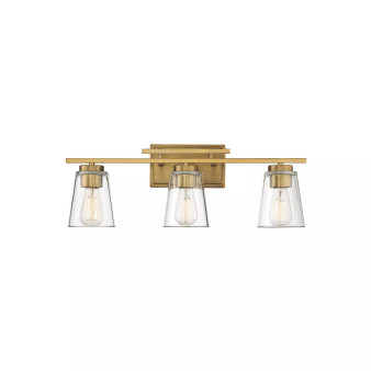 Calhoun 3-Light Bathroom Vanity Light with Clear Glass (24" W x 9" H)