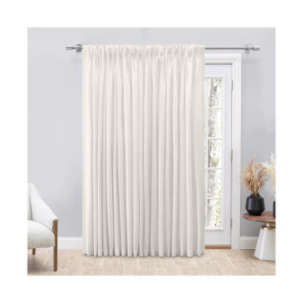 Grasscloth 2/Way Pinch Pleated w/Back Tabs Patio Curtain Panel 100"W x 84"L