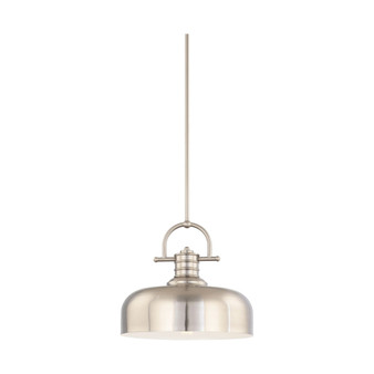 1-Light Integrated LED Downrod Bowl Pendant