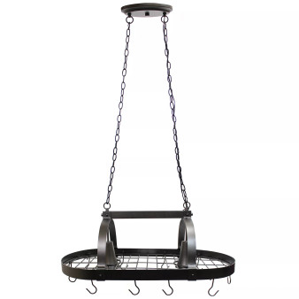 Elegant Designs 2 Light Kitchen Pot Rack with Downlights