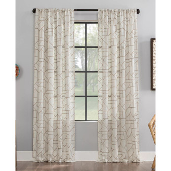 Jigsaw Embroidery Curtain, 50" x 108"