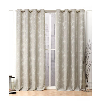 Turion Floral Blackout Grommet Top Curtain Panel Pair, 52" X 84"