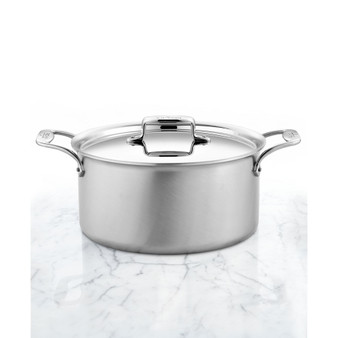 D5 Brushed Stainless Steel 8 Qt. Covered Stockpot
