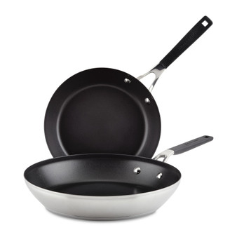 Stainless Steel 2 Piece Nonstick Induction Frying Pan Set