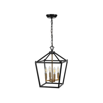 Pagoda 4-Bulb Lantern Metal LED Pendant