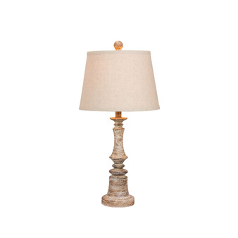Distressed Candlestick Resin Table Lamp