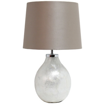 Simple Designs 1 Light Pearl Table Lamp with Fabric Shade