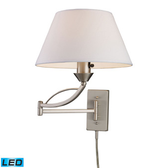 D Elysburg 1-Light Swingarm Sconce in Satin Nickel