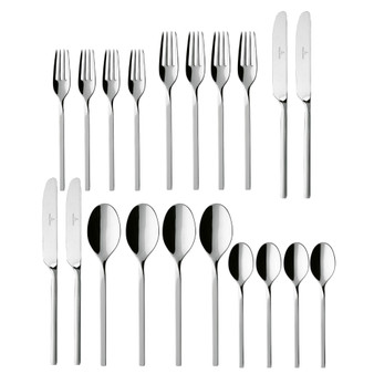 New Wave Flatware Stainless Steel 20 Piece Set, Service For 4