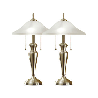 2-Piece Classic Cordinates 24" Lamps with High Quality Hammered Glass Shades