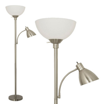 Floor Lamp with Reading Light - Modern Living Room Lamp - Adjustable Gooseneck Floor Reading Lamp - Dimmable Bright Floor Light - Metal Tall Floor Lamp for Bedroom - Elegant Stand Up Lamp