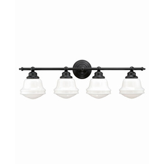 Huntley 4 Light Farmhouse Bathroom Vanity Wall Light Schoolhouse Glass