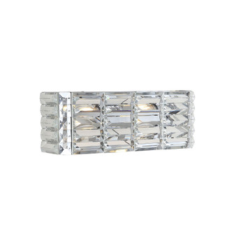 Evelyn Crystal Rectangle 2-Light Glam Modern LED Vanity Light