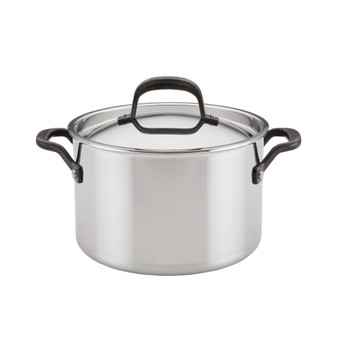 5-Ply Clad Stainless Steel 6 Quart Induction Stockpot with Lid