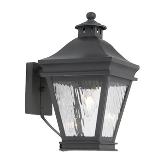 Artistic Ltg-Wall Lantern, Charcoal, Water Glass