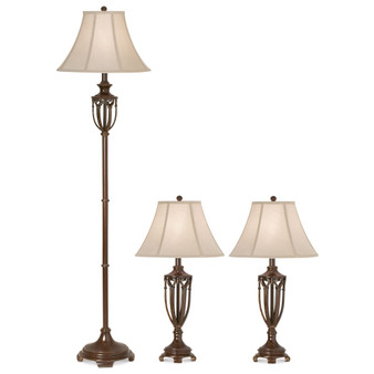 home by Pacific Coast Estate Collection Set: 1 Floor Lamp and 2 Table Lamps
