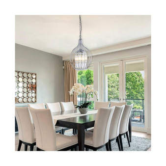 Modern American spherical crystal chandelier -3 bulbs -E12 lamp holder