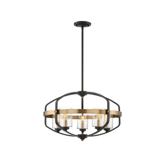 Kirkland 5-Light Pendant in English Bronze and Warm Brass