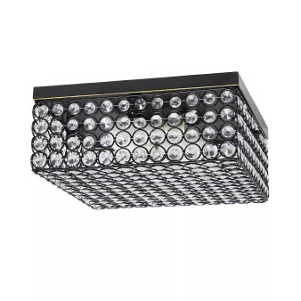 Elegant Designs Elipse Crystal 2 Light Square Ceiling Flush Mount