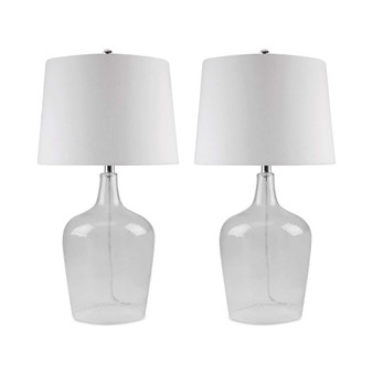 Abbyson Set of 2 Zen Clear Glass Table Lamps