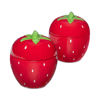 Farm Fresh 2-Pc. Set Stoneware Strawberry Cocottes, Created for Macys