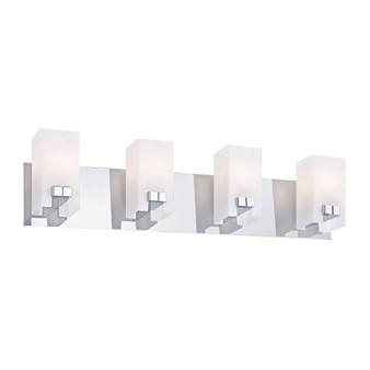 Gemelo Vanity - 4 Light White Opal/ Chrome Finish