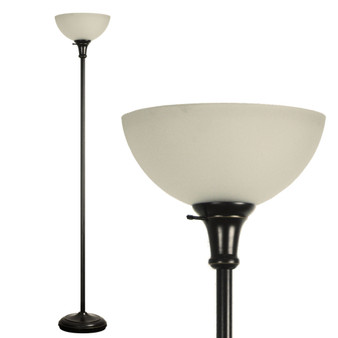 Threshold Floor Lamp For Living Room By Light Accents - Traditional Standing Pole Light With Dome Glass Shade – Upward Torchiere 71.2" Tall