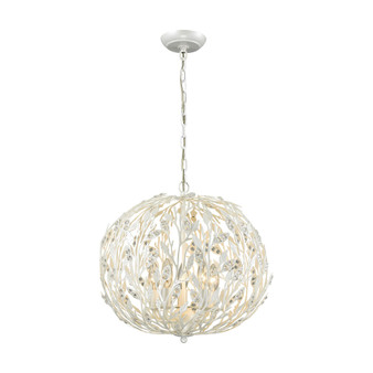 Trella 5 Light Chandelier in Pearl White