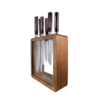 Damashiro Emperor Mokuzai Knife Block Set, 7 Piece