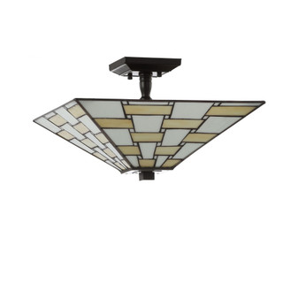 Jason 15.7" Tiffany-Style LED Semi-Flush Mount