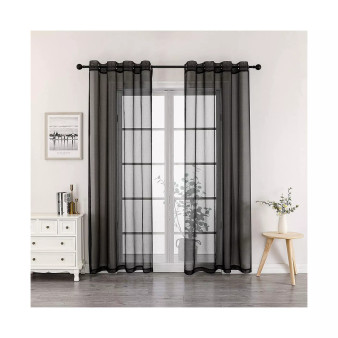 Montauk Accents 2 Piece Grommet Top Summery Sheer Voile Window Curtain Panels For Extra Long & Taller Windows