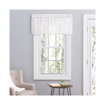 Sea Glass Flounce Valance Curtain 84"W x 15"L