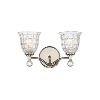 Birone 2-Light Bathroom Vanity Light in Polished Nickel