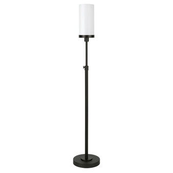 Frieda Blackened Lamp with Glass Shade