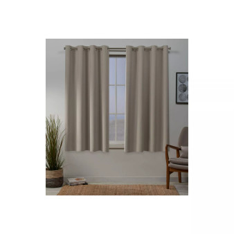 Sateen Twill Woven Blackout Grommet Top Curtain Panel Pair, 52" x 96"