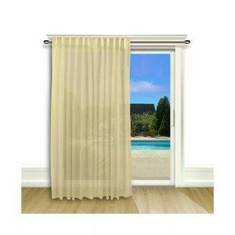 Lucerne Wanda Pleat Patio Curtain Panel w/Wand 104"W x 84"L