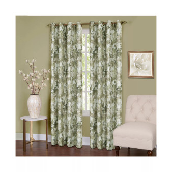 Tranquil Lined Grommet Window Curtain Panel, 50x63