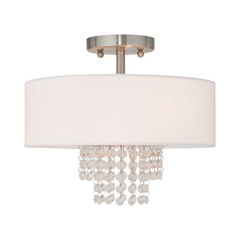 Carlisle 13'' Brushed Nickel Semi Flush